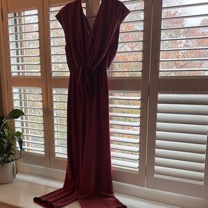 She and Sky Burgundy Jumpsuit